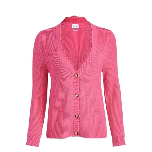 SAYLOR Margaux Button Down Pink Cardigan Size Small - Picture 1 of 8